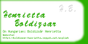 henrietta boldizsar business card